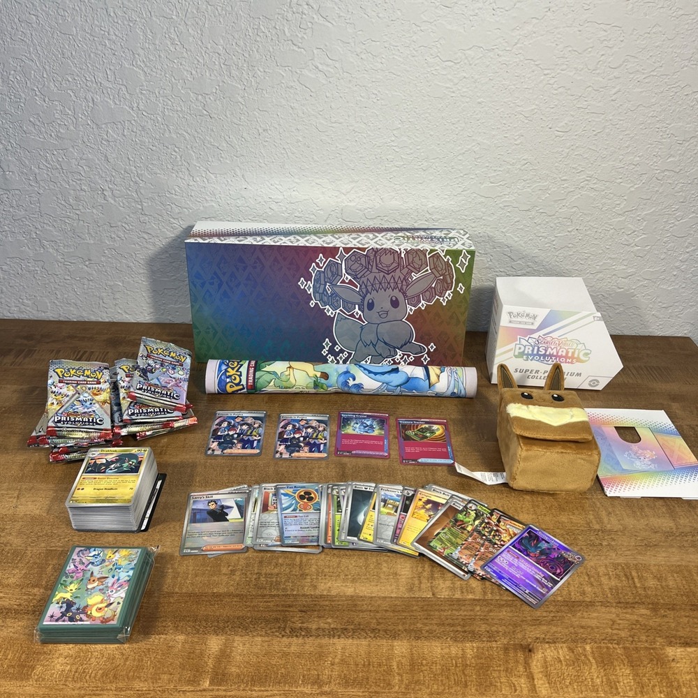 Prismatic Evolutions SPC Box W/ Accessories, Cards, Empty Packs, Codes, No Promo